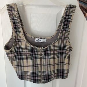 hollister plaid halter top